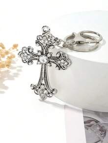 时尚水钻镶嵌十字架吊坠钥匙扣，汽车饰品，包包挂饰 - 彩色 - 查看 6