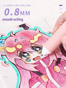 1pc High-Quality Multi-Color Retractable Ballpoint Pen, 1 Pen With Multiple Colors, Suitable For Art Students, Painting, Journaling, 28/30/88 Color Options, Watercolor Pen, DIY Notebook Drawing, Large Capacity Colored Pen, Marker Pen, Student Supplies - Drawing Ballpoint Pen - View 2