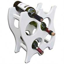 Hogare Cava de Madera Porta Botellas para vinos Diseño Moderno y Elegante Útil y práctica Mueble para Botellas Acabados Finos Resistente Capacidad hasta 10 Botellas 6Blanco - 6Blanco - Ver 5