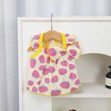 新款宠物衬衫，狗狗喇叭袖衣服，狗狗连衣裙，猫咪碎花衬衫（春夏新款），兔子连衣裙，动物背带衬衫，猫咪衣服（春夏新款），小型动物衣服，波点时尚背带连衣裙，褶皱连衣裙 - 黃色 - 查看 5