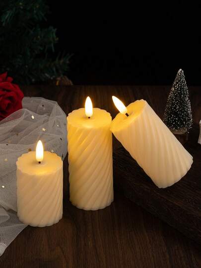 3D Spiral Bullet Shaped Electronic Candle Light, Creative Small Night Light, Suitable For Proposal, Wedding, Valentine's Day, Halloween, Thanksgiving, Christmas Decoration, Desktop Decor