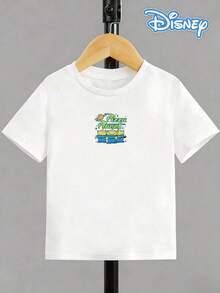 Disney-Full Of Childlike Charm! Toy Story 3's Eevee Pizza Planet Parent-Child T-Shirt, Unisex Baby Pure Loose Short Sleeve Retro Checkered Cartoon Top - White - View 3