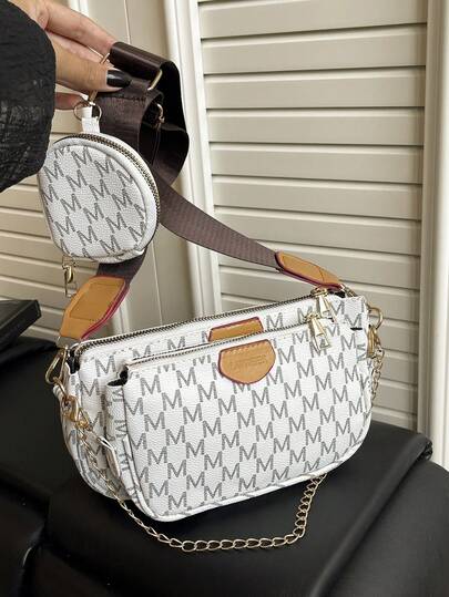 Bolso cruzado estampado 2026, bolso de hombro de moda, bolso de axila, estilo británico elegante para mujeres