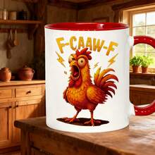 1pc 11oz Funny Rooster Mug With Loud Rooster Print Printed Ceramic Coffee Mug With Comfortable Handle, Thermal Insulated, Personalised Mug, Iced Coffee Cup, Coffee Travel Mug, Perfect Mother's Day & Birthday Gift For Mom, Valentine Gifts For Him & For Women, Funny Teacher Gifts, Ideal For Home, Kitchen, Living Room & Back To School Use - Red - View 8