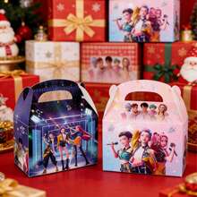 6/12pcs K-POP Cartoon Clapping Bracelets, Anime Character Pattern KPOPPP Clapping Rings, Theme Birthday Party Supplies, Photo Props, Christmas, Valentine's Day, Easter Gifts - Multicolor - View 1