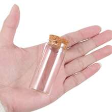 10pcs 50ml Tall Glass Bottles With Wooden Corks, DIY Mini Glass Jars With Soft Cork Lids, Gift And Storage Bottles, Wedding Decor Party Favors, Best Gifts For Birthday, Graduation - transparent - View 7