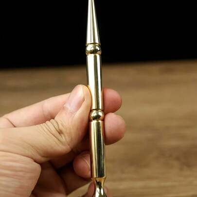 Copper Acupressure Massage Pen - Ergonomic Ear And Eye Massage Stick Made Of Pure Copper, For Relaxation, Durable Metal Design With Smooth Surface, Suitable For Fascia Massage And Ear Massage, Fashionable Appearance, Exquisite Craftsmanship.