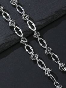 1件装嘻哈钛钢几何项链，男女通用，朋克风毛衣链，不规则打结拼接项圈，酷炫摇滚情侣饰品礼物 - 項鍊 - 查看 7