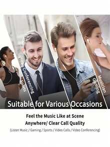 HiFi立体声有线耳机，带麦克风和音量控制，USB Type-C接口，适用于 15/16 Pro/17 Air/17 Pro AMX、Pro、S25/S24/S23/S22/S21、Pixel 9/8/7/6等机型。符合人体工学的入耳式设计，塑料材质，隔音效果出色，按键式音量控制。 - 查看 1