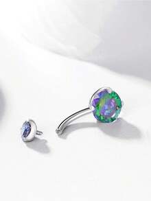 14G Belly Button Ring Surgical Stainless Steel Round Cubic Zirconia Navel Barbell Belly Rings For Women - Navel Nails - View 4