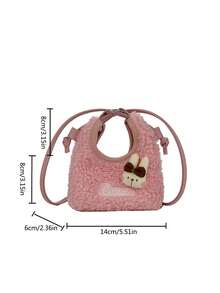 Plush Rabbit Mini Handbag, Cute Faux Fur Crossbody Bag, Versatile Small Purse For Girls - Multicolor - View 11