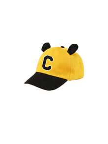 Mũ lưỡi trai trẻ em in chữ cái A-Z dễ thương, thiết kế tai nghe, màu tương phản, có thể điều chỉnh kích cỡ, phù hợp cho bé từ 6 tháng đến 3 tuổi, dùng hàng ngày khi đi chơi ngoài trời, đi biển, chống nắng. - Màu vàng - Xem 9
