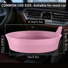 Black/Pink Car Cup Holder Coasters, Waterproof Anti-Slip Anti-Leak Beverage Mats With Grid Storage, Universal Car Interior Decor Accessories, Car Cup Holders, Travel Essential - one-size - View 2