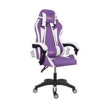 MAX Silla Gamer Ergonomica Reclinable hasta 135° con Masajeador Lumbar para Home Office y Gaming - Ideal para Escritorio/Oficina/Almacén Sillas en Varios Colores Púrpura - Púrpura - Ver 3