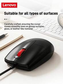 Chuột có dây USB Lenovo M01, độ phân giải 1000 DPI, chuột máy tính công thái học dành cho laptop, PC, văn phòng và chơi game. - màu đen - Xem 7