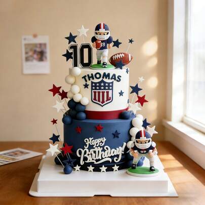 Soft Gel Football Defensive Player Cake Topper Decoration, Sports Birthday Party Supplies For Football Fans. These Football Cake Decorations Are Perfect For Football Or Sports-Themed Parties, And Also Make A Thoughtful Gift For Men Who Love The Sport.