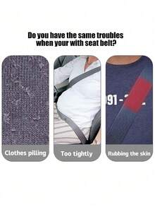 1pc Grey Felt Car Seat Belt Shoulder Pad Extender, All-Season Universal Car Safety Belt Shoulder Cover - A - View 9