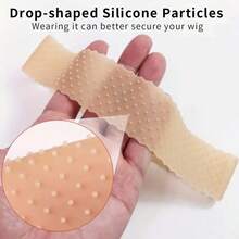 4件套可调节硅胶假发头带套装，含2个防滑发带、防汗无缝假发头带和2个长袜假发帽 - 查看 4