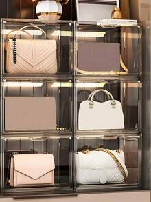 1Pc Acrylic Display Cabinet With Door For Collections Showcase, Plexiglass Case, Figures, Need Self Assembly, Dustproof - MultiWarna - View 7