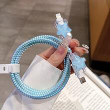 20W 波浪纹外壳英规插头充电器头保护套，线缆护套 - 藍色貝殼 - 查看 3