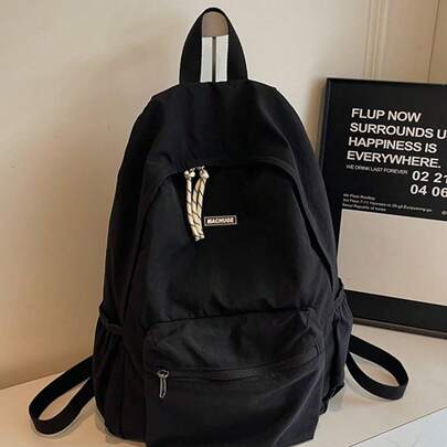 Vintage Washed Canvas Backpack, Casual Military Style Student Bag, Unisex Large Capacity Commuter Backpack. Selected Distressed Washed Canvas Fabric, Soft Touch, Durable And Wrinkle-Resistant, Vintage Lazy Filter, Long-Lasting Without Pilling Or Deformation, Lightweight And Comfortable To Carry. Classic Backpack Design, Ergonomic Shoulder Strap, Distributes Shoulder Pressure, Comfortable For Long-Term Wear, Suitable For Different Heights And Builds.