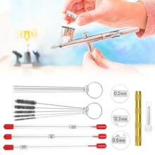 21-Piece Airbrush Nozzle Cap Kit With Needles And Cleaning Tools - Airbrush Needle Replacement Parts For 0.2/0.3/0.5 Mm Sizes - như hình - Xem 8