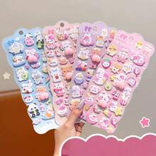 可爱兔子立体泡沫贴纸 自粘贴纸 适用于剪贴簿 DIY 手工艺品和装饰 卡通装饰贴纸 - color - 查看 6