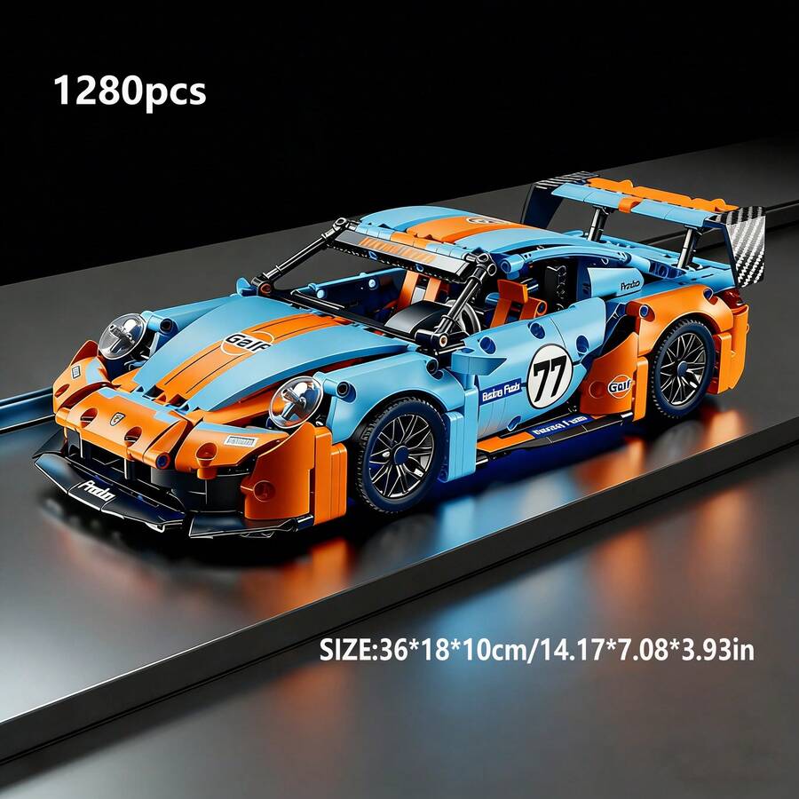 1:14 Cyberpunk RC Supercar, High Difficulty ABS Plastic Building Blocks Car Model, Holiday Gift Display, Birthday/Christmas/Halloween/Thanksgiving/New Year Present - Multicolor - View 1