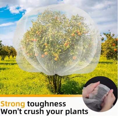 One Large Fruit Tree Insect Net, Measuring 120cm X 100cm, With Zipper And Drawstring. This Transparent Insect Net Can Be Used As A Protective Barrier For Plants, Effectively Protecting Flowers And Fruits From Deer, Squirrels, And Other Insects.