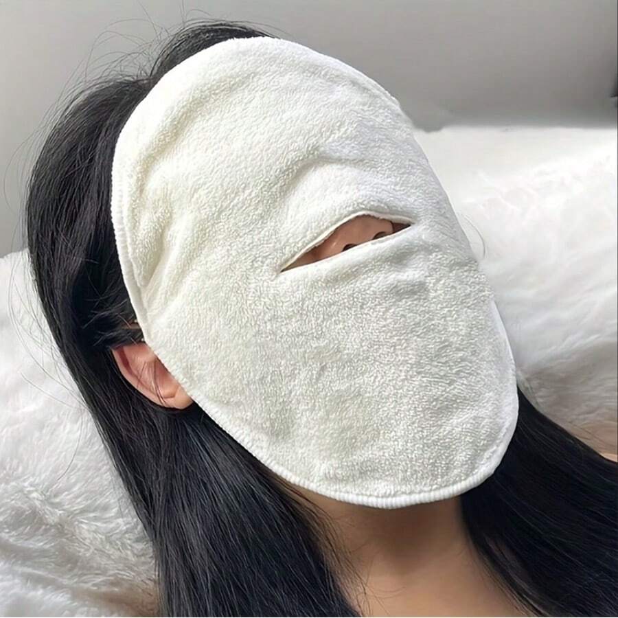 1 Khăn mặt nạ nóng lạnh tái sử dụng, thích hợp cho chăm sóc da, khăn mặt nạ dưỡng ẩm bằng hơi nước, thích hợp sử dụng tại nhà và thẩm mỹ viện, không mùi hương, không cần điện hoặc pin. - Lỗ đơn - Xem 1