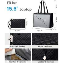 NEWHEY Men's Tote Bag, Multifunctional Handbag, Work Commute Lunch Bag, Large Capacity With Laptop Compartment 2-In-1 Lunch Bag, Multifunctional Combination Bag, Insulated Box Crossbody Handbag, Black - Multicolor - View 9