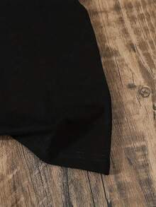 Elegant Round Neck T-Shirt For Girls - 黑色 - 查看 4