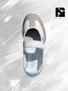 Adidas Samba Jane White Clear Sky (GS)– Lifestyle Sneakers – Shoes For Youth/Women - Vintage -Spring & Summer-Inspired Running Shoes, Shock-Absorbing Comfort, Gym To Streetwear Casual Wear-Mother's Day Gifts-Father's Day Gift–JP9545 - Trắng mây/Trời trong xanh/Cây bạch đàn - Xem 4