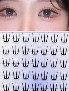 80pcs Self-Adhesive C-Curl Natural False Eyelashes, Suitable For Daily Wear And Special Occasions, Ideal For Beginners DIY, Damage-Free And Easy To Apply, Long-Lasting And Comfortable For Party, Photography, Stage, Soft Texture - C - View 9