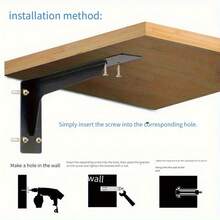 2 Pcs 16 Inches Shelf Bracket Heavy Duty Floating L Shelf Bracket, Powder Coated, Complete Mounting Hardware, Easy Install, Metal Shelf Bracket With Hardware, Black - Black-16 In - View 9