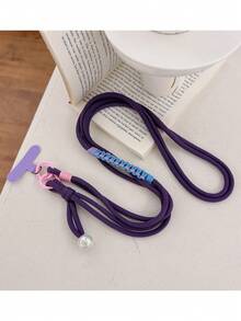 1条棉绳单面编织创意手机挂绳，多功能编织带，适用于包包、相机、手机 - 彩色 - 查看 5