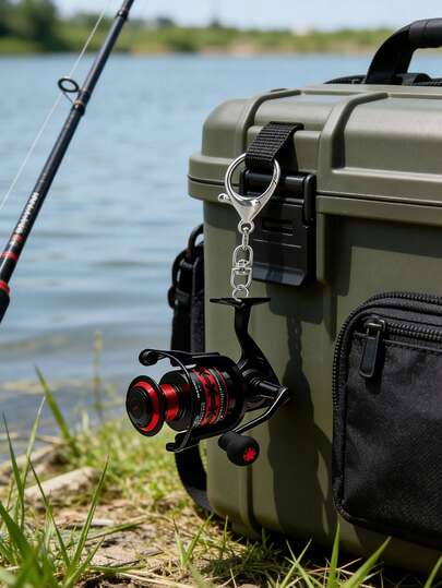 2D 平面亚克力 - 精美钓鱼爱好者新年礼物：迷你纺车轮钥匙扣 - 酷炫的男士钓鱼装备配件，适合钓鱼爱好者和户外运动爱好者，可作为汽车后视镜装饰品 - 创意汽车内饰配件 - 背包 - 钥匙扣 - 家居装饰 - 多功能厨房装饰品 - 包包和钥匙扣 - 完美的创意节日礼物、派对配饰、礼品、纪念品、完美的返校礼物、教师节礼物