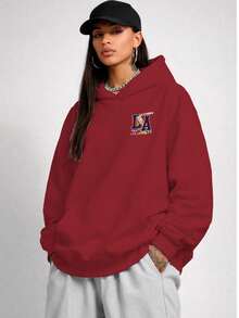 Oversized Sweatshirt L.A Los Angeles City Unisex Ref4723 - 紫紅色 - 查看 4