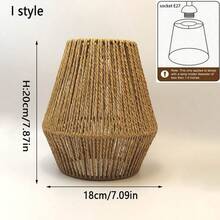 Leishizhiguan E27手工编织纸绳灯罩，适用于客厅、卧室、落地灯、中式客栈、酒店、餐厅、吊灯、壁灯等。尺寸可定制（仅灯罩）。是生日、毕业典礼及其他场合的绝佳礼物。 - 彩色 - 查看 23