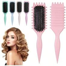 1pc Hair Brushes Curl Defining Brush – Nylon Styling Brush For Curly Hair, Shaping & Defining Summer Curls With Less Pulling, Ideal For Beach, Travel & Daily Use - Multicolor - View 4