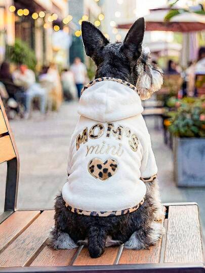 PETCIRCLE 1件宠物衣服，狗狗猫咪室内外通用服装，适合小型犬、幼犬、幼猫，可爱舒适的连帽衫系列，妈妈的小宝贝卫衣