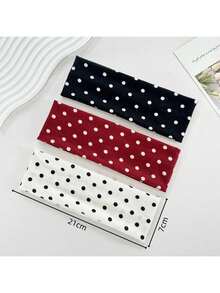1/3/6 piezas Diademas suaves y antideslizantes con estampado de lunares para mujeres, accesorios para el cabello elásticos para yoga y deportes, diademas versátiles para uso diario y ocasional, accesorios elegantes para atuendos de otoño/invierno y vacaciones - Multicolor - Ver 6