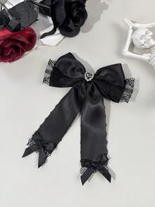 1 pezzo Fermaglio per capelli elegante e casual in stile gotico da donna con nastro in pizzo e fiocco, adatto per moda gotica, outfit da festa, qualsiasi occasione, ottimo regalo per la migliore amica, accessorio per capelli, mollette - Multicolore - Visualizzare 18
