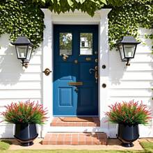 1 Bouquet Artificial Outdoor Lifelike Lavender Flowers, Fake Baobab Tree Plastic Greenery, UV Resistant Decor For Balcony, Window, Yard, Indoor - Red - View 10