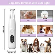 Conduroma Rechargeable Pet Nail Trimmer For Dogs & Cats - Low Noise Pet Clipper Scissors With LED Light, 18mm Wide Blade For Trimming Nails, Eyes, Ears And Face - White - View 3