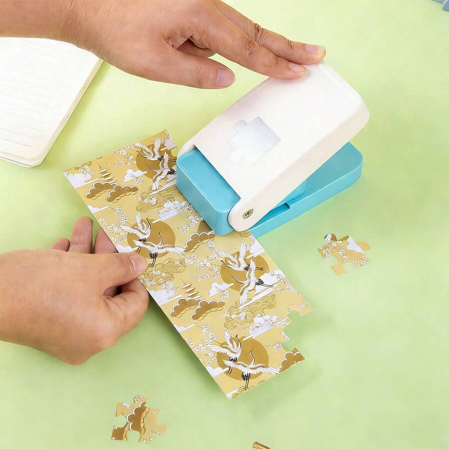 1件装拼图制作打孔工具，省力压花打孔器，DIY手工多功能儿童益智花朵打孔器 - 拼圖打孔機 - 查看 1