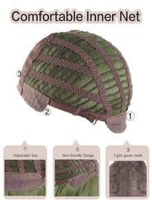 Chin-Length Green Wig With Bangs, Women's Curly Bob Hairstyle Synthetic Wig, Heat Resistant Fiber Wig For Cosplay, Christmas Wig - Green - View 6