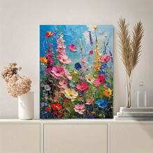 一套生动花卉艺术DIY数码油画套装，成人手工坊，无框艺术画套装，适用于卧室装饰和艺术墙，无需绘画基础，简单有趣的绘画方法，实现您的绘画梦想，沉浸在缤纷多彩的世界中，每一笔都是自我表达，为生活增添浪漫气息，是馈赠亲朋好友的最佳礼物，节日礼物，40*50厘米 - 珊瑚粉 - 查看 4