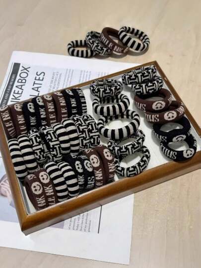 4/8pcs Women's High Elastic Hair Ties Durable Knitted Soft Retro Simple Seamless Hair Bands Fashionable High Ponytail And Bun Hair Accessories