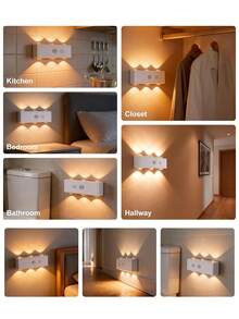 RGB Sensor Night Light, Top & Bottom Illumination Wall Lamp, Dimmable, USB Rechargeable LED Light, Suitable For Living Room, Bedroom, Stairs, Bedside Table, Wardrobe Lighting - One Size Fits All - View 11